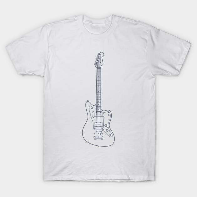 Offset Style Electric Guitar Outline T-Shirt by nightsworthy